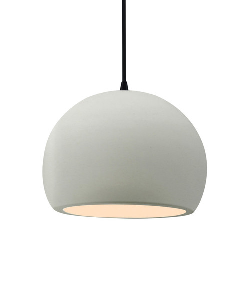 Justice Designs Radiance One Light Pendant in Matte White - CER-6533-MAT-MBLK-BKCD