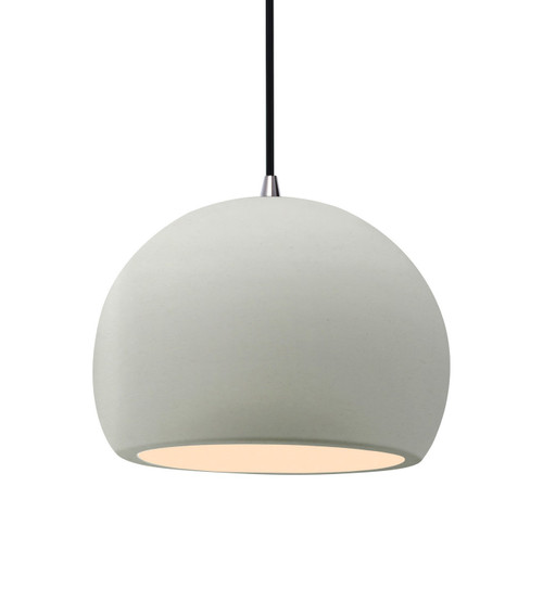 Justice Designs Radiance One Light Pendant in Matte White - CER-6533-MAT-NCKL-BKCD