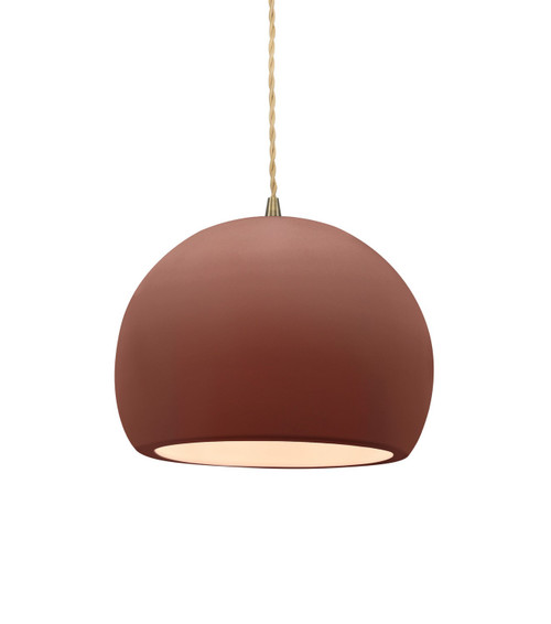 Justice Designs Radiance One Light Pendant in Canyon Clay - CER-6530-CLAY-ABRS-BEIG-TWST