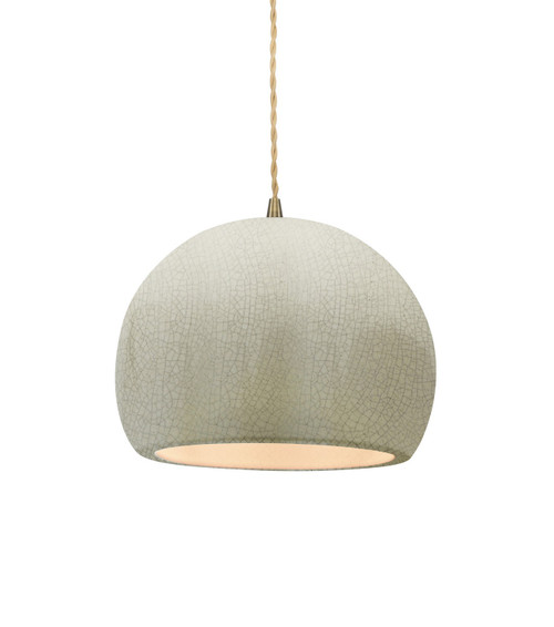 Justice Designs Radiance One Light Pendant in White Crackle - CER-6530-CRK-ABRS-BEIG-TWST