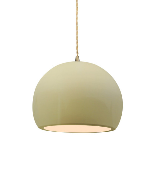Justice Designs Radiance One Light Pendant in Vanilla (Gloss) - CER-6530-VAN-ABRS-BEIG-TWST