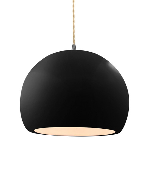 Justice Designs Radiance One Light Pendant in Gloss Black - CER-6535-BLK-NCKL-BEIG-TWST