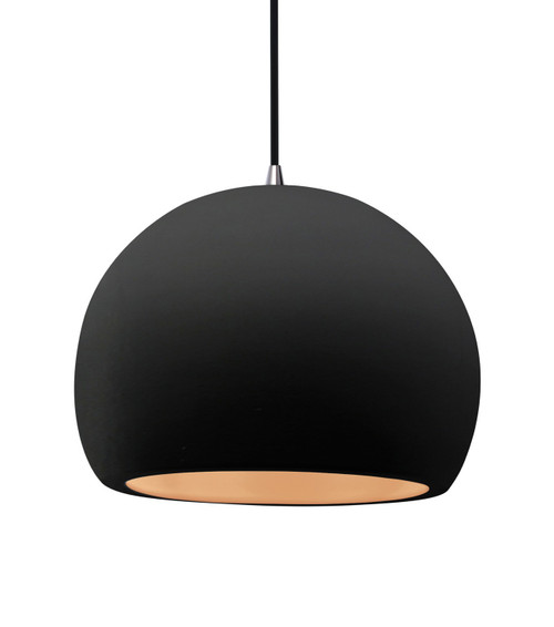 Justice Designs Radiance One Light Pendant in Carbon Matte Black w/ Champagne Gold - CER-6535-CBGD-NCKL-BKCD