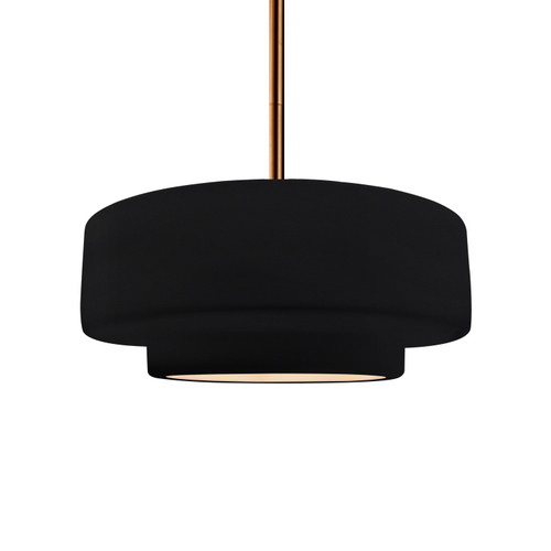 Justice Designs Radiance One Light Pendant in Gloss Black - CER-6543-BLK-BRSS-RIGID