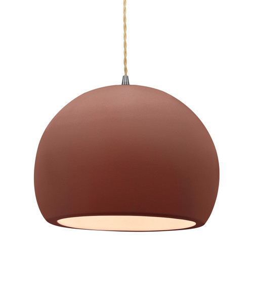 Justice Designs Radiance One Light Pendant in Canyon Clay - CER-6535-CLAY-NCKL-BEIG-TWST