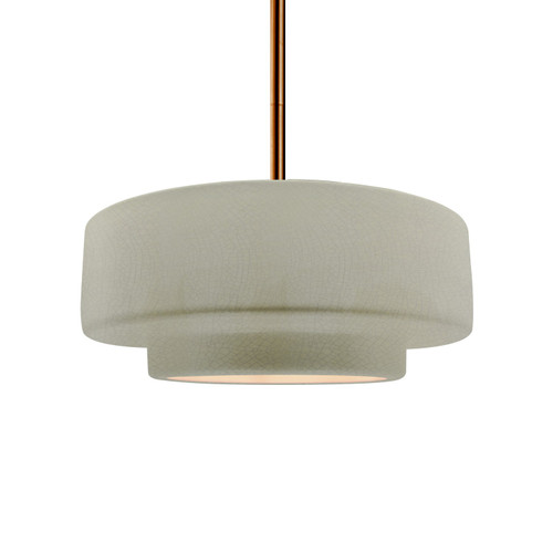 Justice Designs Radiance One Light Pendant in Celadon Green Crackle - CER-6543-CKC-BRSS-RIGID