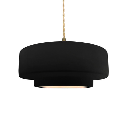 Justice Designs Radiance One Light Pendant in Carbon - Matte Black - CER-6543-CRB-BRSS-BEIG-TWST