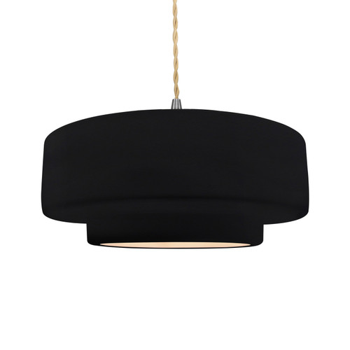 Justice Designs Radiance One Light Pendant in Gloss Black - CER-6545-BLK-NCKL-BEIG-TWST