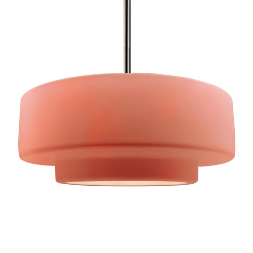 Justice Designs Radiance One Light Pendant in Gloss Blush - CER-6545-BSH-NCKL-RIGID
