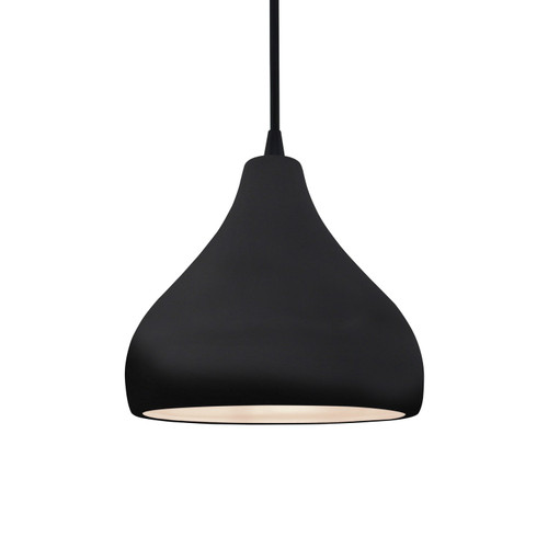 Justice Designs Radiance One Light Pendant in Gloss Black - CER-6560-BLK-MBLK-BKCD