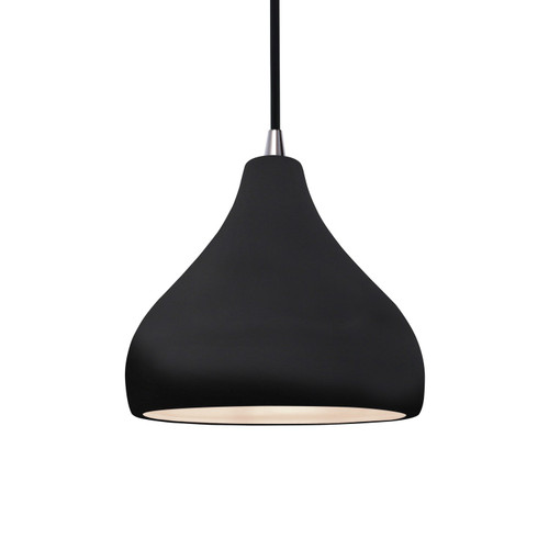 Justice Designs Radiance One Light Pendant in Gloss Black - CER-6560-BLK-NCKL-BKCD