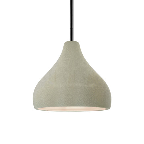 Justice Designs Radiance One Light Pendant in Celadon Green Crackle - CER-6560-CKC-MBLK-RIGID