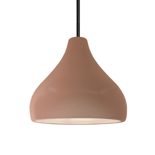 Justice Designs Radiance One Light Pendant in Adobe - CER-6563-ADOB-MBLK-RIGID