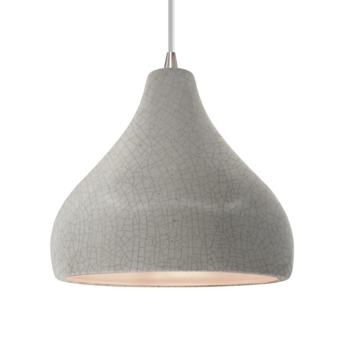 Justice Designs Radiance One Light Pendant in White Crackle - CER-6565-CRK-CROM-WTCD