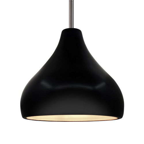 Justice Designs Radiance One Light Pendant in Gloss Black - CER-6565-BLK-NCKL-RIGID