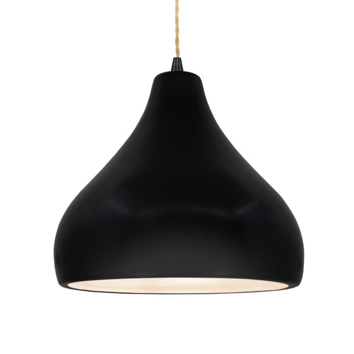 Justice Designs Radiance One Light Pendant in Carbon - Matte Black - CER-6565-CRB-MBLK-BEIG-TWST