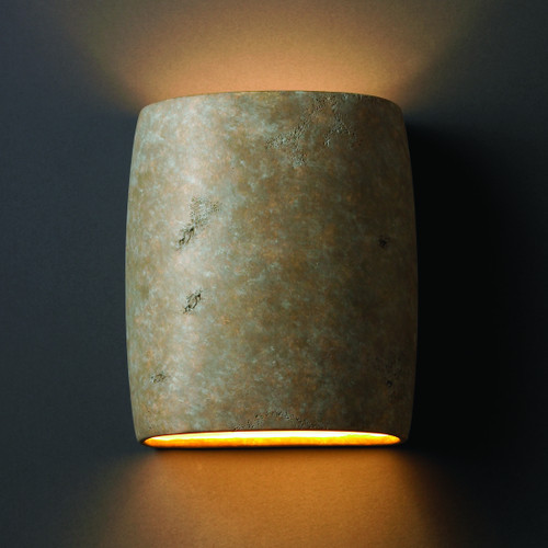 Justice Designs Ambiance Wall Sconce in Mocha Travertine - CER-8857-TRAM