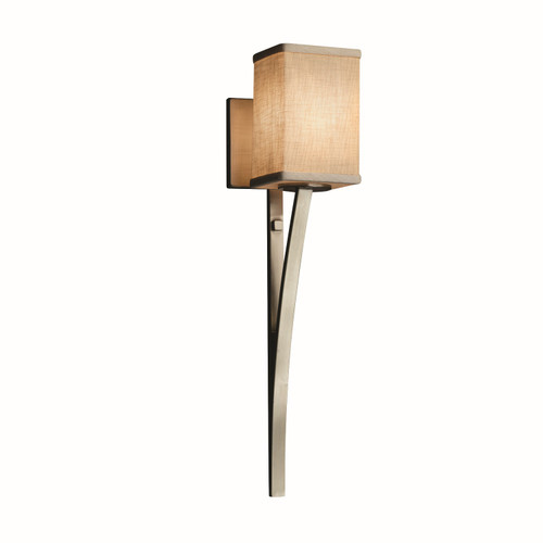 Justice Designs Textile One Light Wall Sconce in Brushed Nickel - FAB-8791-15-CREM-NCKL