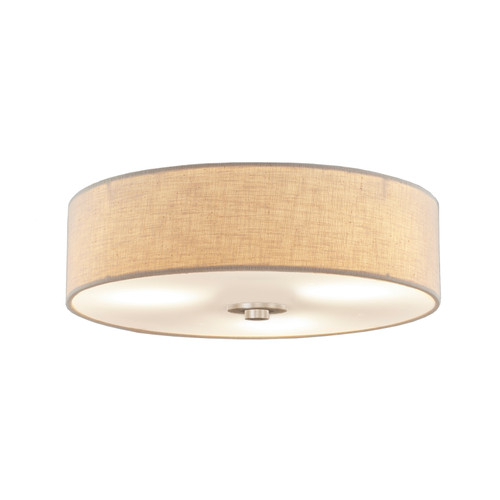 Justice Designs Textile LED Flush-Mount in Brushed Nickel - FAB-9595-CREM-NCKL