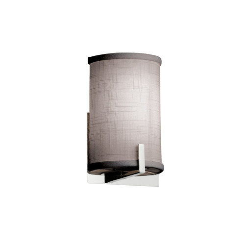 Justice Designs Textile One Light Wall Sconce in Polished Chrome - FAB-5531-GRAY-CROM