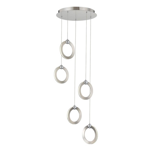 Justice Designs Hermosa LED Pendant in Brushed Nickel w/ Chrome - NSH-8125-NCCR Justice Designs Hermosa LED Pendant in Brushed Nickel w/ Chrome - NSH-8125-NCCR