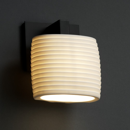 Justice Designs Limoges One Light Wall Sconce in Matte Black - POR-8931-30-SAWT-MBLK