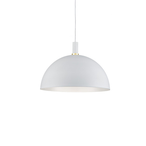 Kuzco Lighting Archibald One Light Pendant in White With Gold Detail - 492324-WH/GD