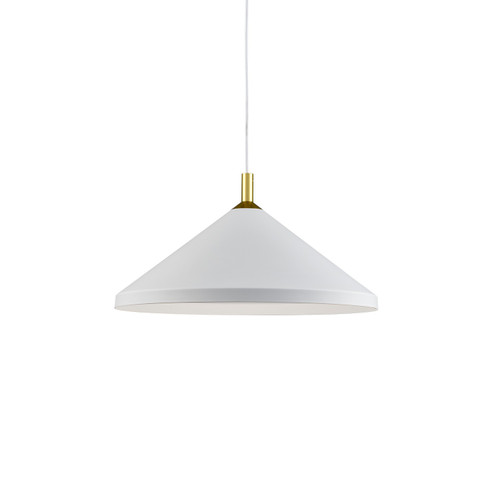 Kuzco Lighting Dorothy One Light Pendant in White With Gold Detail - 493118-WH/GD Kuzco Lighting Dorothy One Light Pendant in White With Gold Detail - 493118-WH/GD