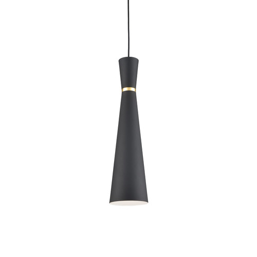Kuzco Lighting Vanderbilt One Light Pendant in Black With Gold Detail - 493206-BK/GD Kuzco Lighting Vanderbilt One Light Pendant in Black With Gold Detail - 493206-BK/GD
