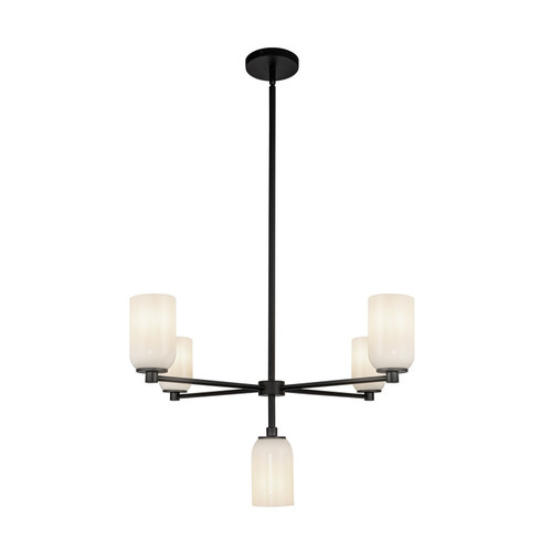 Kuzco Lighting Nola Five Light Chandelier in Black/Glossy Opal Glass - CH57731-BK/GO Kuzco Lighting Nola Five Light Chandelier in Black/Glossy Opal Glass - CH57731-BK/GO