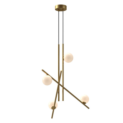 Kuzco Lighting Amara LED Chandelier in Brushed Gold/Glossy Opal Glass - CH89832-BG/GO Kuzco Lighting Amara LED Chandelier in Brushed Gold/Glossy Opal Glass - CH89832-BG/GO