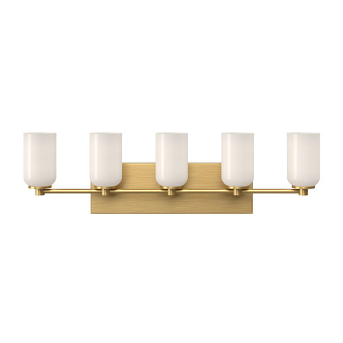 Kuzco Lighting Nola Five Light Vanity in Brushed Gold/Glossy Opal Glass - VL57732-BG/GO Kuzco Lighting Nola Five Light Vanity in Brushed Gold/Glossy Opal Glass - VL57732-BG/GO