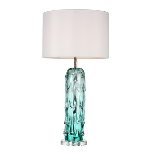 Lucas + McKearn Ponchatrain One Light Table Lamp in Clear Blue Glass - TLG3118