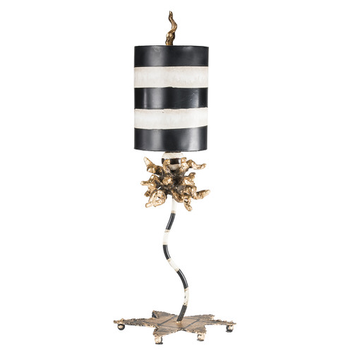 Lucas + McKearn Dominique One Light Table Lamp in Star-Shaped W/Black/Cream Striped - TA1074 Lucas + McKearn Dominique One Light Table Lamp in Star-Shaped W/Black/Cream Striped - TA1074
