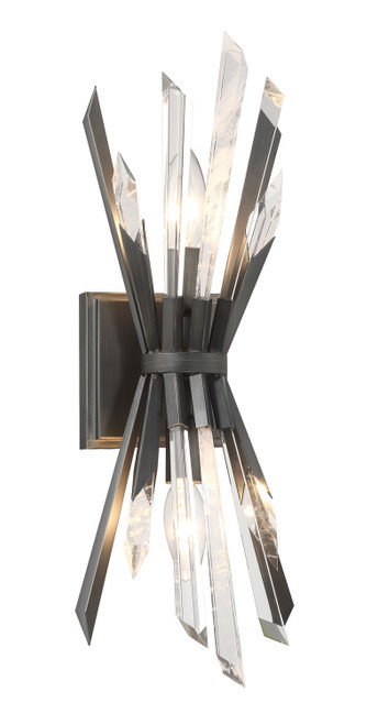 Metropolitan Elsa Two Light Wall Sconce in Midnight Graphite - N1942-766 Metropolitan Elsa Two Light Wall Sconce in Midnight Graphite - N1942-766