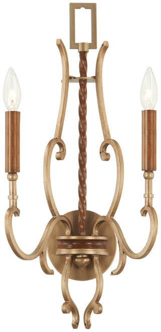 Metropolitan Magnolia Manor Two Light Wall Sconce in Pale Gold W/ Distressed Bronze - N6550-690 Metropolitan Magnolia Manor Two Light Wall Sconce in Pale Gold W/ Distressed Bronze - N6550-690