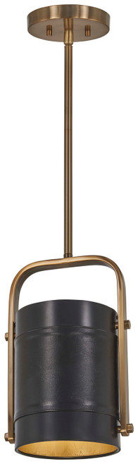 Metropolitan Contrast One Light Mini Pendant in Aged Antique Brass And Coal - N6691-857 Metropolitan Contrast One Light Mini Pendant in Aged Antique Brass And Coal - N6691-857