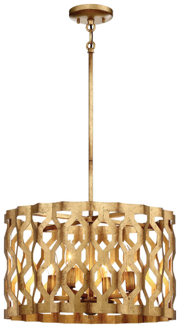 Metropolitan Coronade Four Light Pendant in Pandora Gold Leaf - N6773-293 Metropolitan Coronade Four Light Pendant in Pandora Gold Leaf - N6773-293