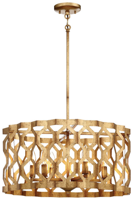 Metropolitan Coronade Six Light Pendant in Pandora Gold Leaf - N6775-293 Metropolitan Coronade Six Light Pendant in Pandora Gold Leaf - N6775-293