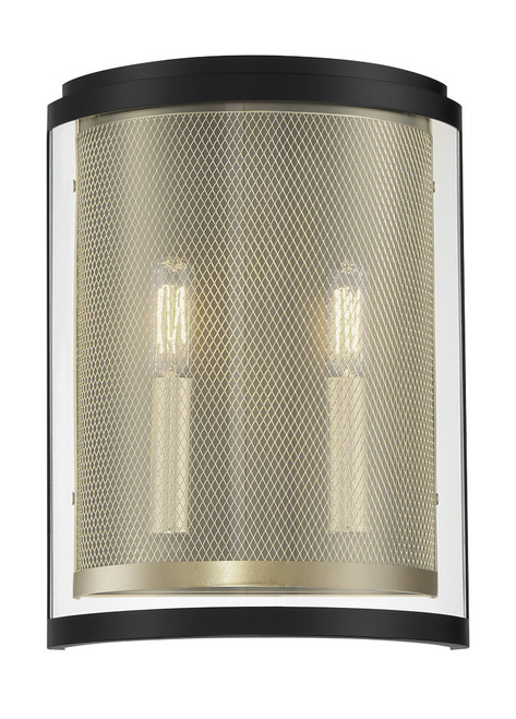 Metropolitan Soho Two Light Wall Sconce in Coal And Soft Brass - N7812-726 Metropolitan Soho Two Light Wall Sconce in Coal And Soft Brass - N7812-726