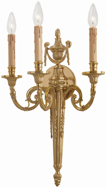 Metropolitan Metropolitan Three Light Wall Sconce in French Gold - N9773 Metropolitan Metropolitan Three Light Wall Sconce in French Gold - N9773