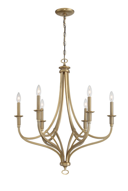 Minka-Lavery Covent Park Six Light Chandelier in Brushed Honey Gold - 1096-740 Minka-Lavery Covent Park Six Light Chandelier in Brushed Honey Gold - 1096-740