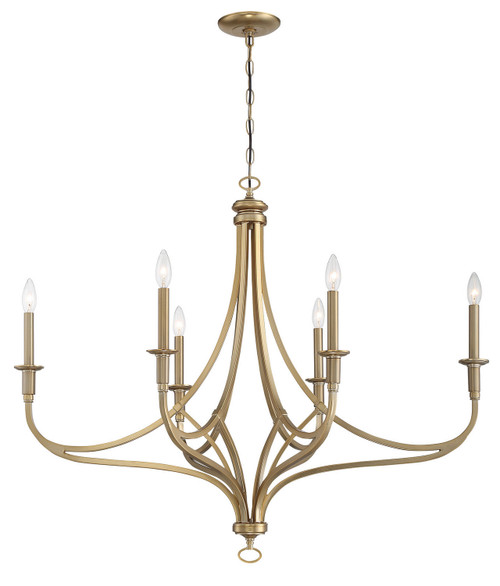 Minka-Lavery Covent Park Six Light Chandelier in Brushed Honey Gold - 1097-740 Minka-Lavery Covent Park Six Light Chandelier in Brushed Honey Gold - 1097-740