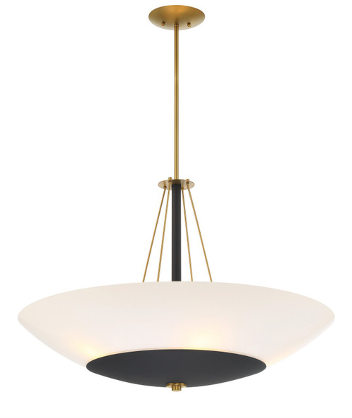 Minka-Lavery Bax Five Light Pendant in Sand Coal & Soft Brass - 1705-781 Minka-Lavery Bax Five Light Pendant in Sand Coal & Soft Brass - 1705-781