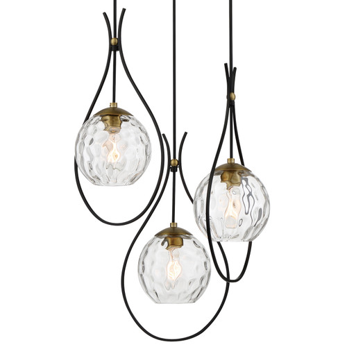 Minka-Lavery Cody Three Light Pendant in Coal And Soft Brass - 1533-726 Minka-Lavery Cody Three Light Pendant in Coal And Soft Brass - 1533-726