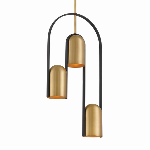 Minka-Lavery Cane Three Light Pendant in Legacy Brass & Sand Coal - 153-782 Minka-Lavery Cane Three Light Pendant in Legacy Brass & Sand Coal - 153-782