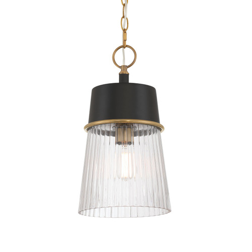 Minka-Lavery Stamford One Light Pendant in Legacy Brass & Dark Matte Blac - 192-876 Minka-Lavery Stamford One Light Pendant in Legacy Brass & Dark Matte Blac - 192-876