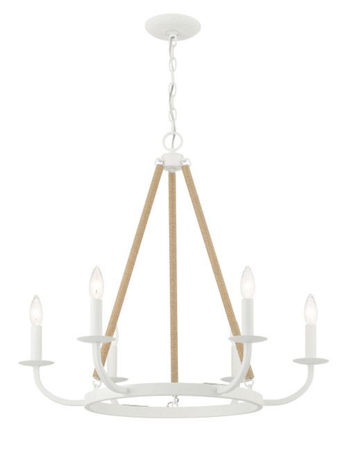 Minka-Lavery Lanton Six Light Chandelier in Sand White - 2126-655 Minka-Lavery Lanton Six Light Chandelier in Sand White - 2126-655