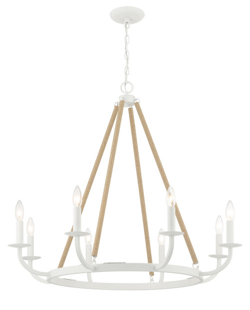 Minka-Lavery Lanton Eight Light Chandelier in Sand White - 2128-655 Minka-Lavery Lanton Eight Light Chandelier in Sand White - 2128-655
