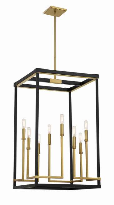 Minka-Lavery Union Estates Eight Light Pendant in Coal And Soft Brass - 2117-726 Minka-Lavery Union Estates Eight Light Pendant in Coal And Soft Brass - 2117-726